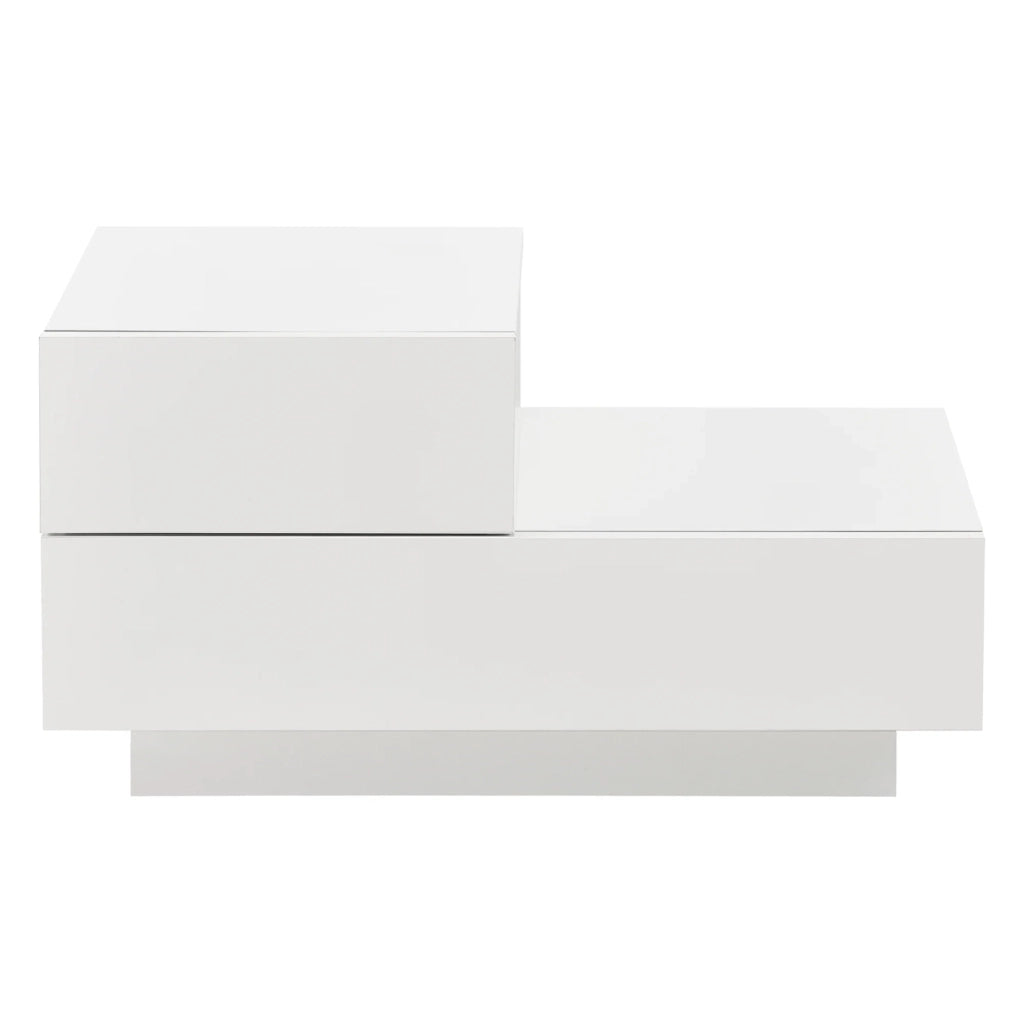 Elegante comodino versatile mobile contenitore elegante cassettiera piccolo cassetto sul lato sinistro portata del cassetto 8 kg pannello di particelle rivestito in melamina 38 x 70 x 35 cm bianco opaco 03_0006252