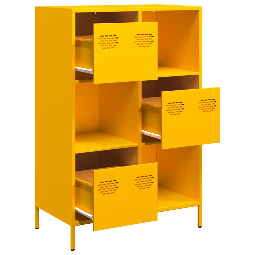 Credenza Giallo Senape 68x39x103,5 cm in Acciaio
