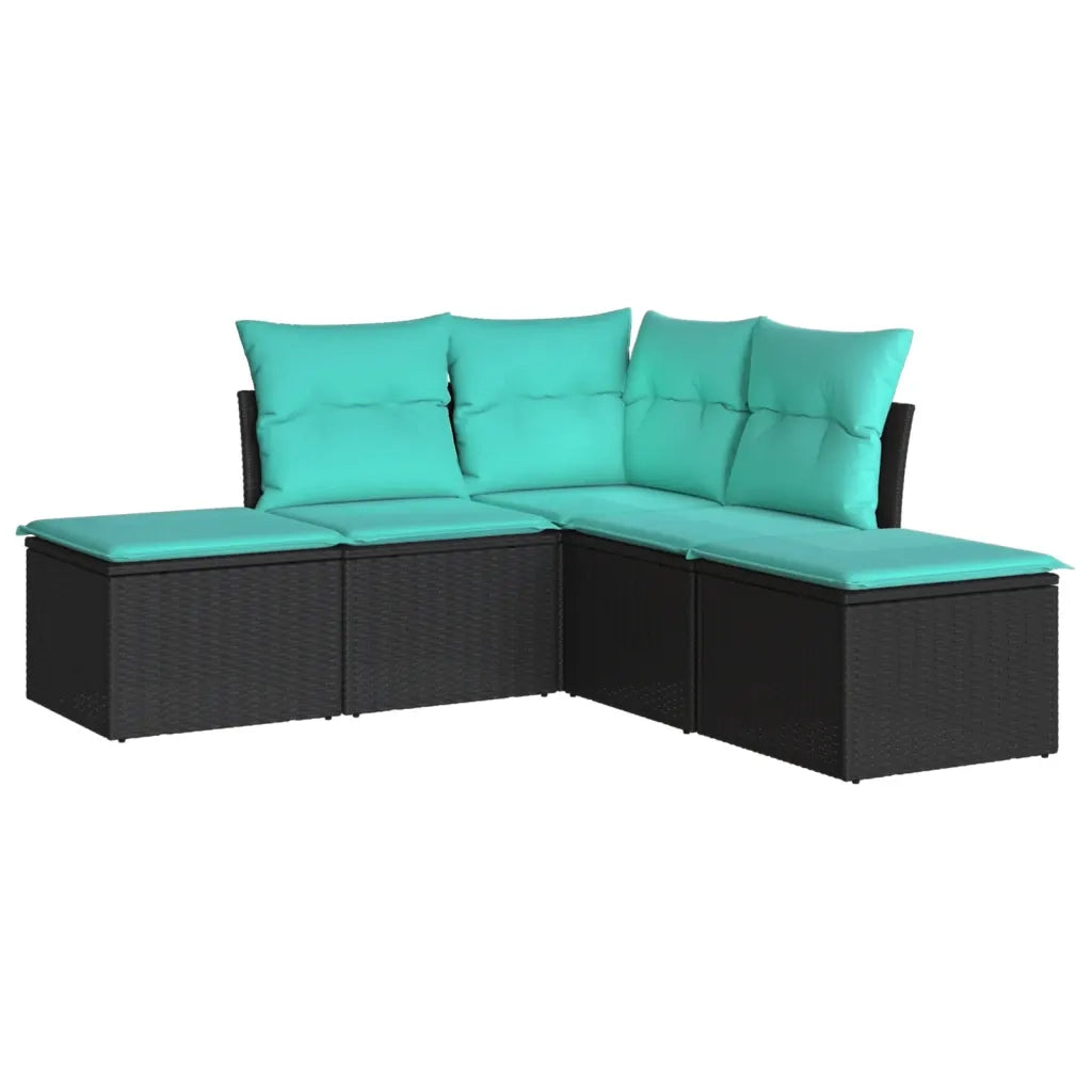 Set Divani da Giardino 5 pz con Cuscini in Polyrattan Nerocod mxl 87618