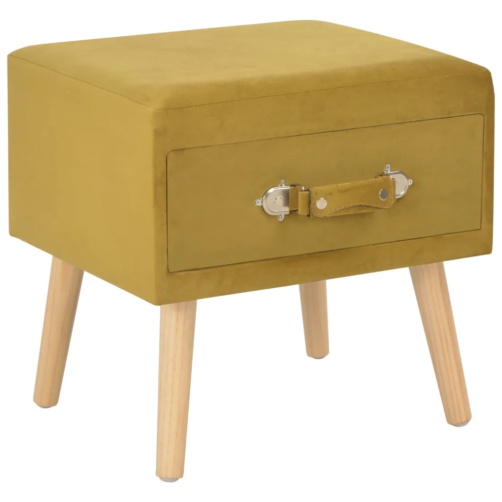 Comodini Senape 2 pz-Set di 2 Tavolino da notte 40x35x40 cm in Velluto