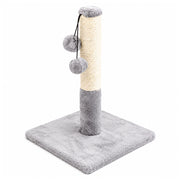 Tiragraffi per Gatti con Palline Gioco Penzolanti, Colonna in Sisal Naturale, Base Rivestita in Peluche, 40x32x32 cm Grigio