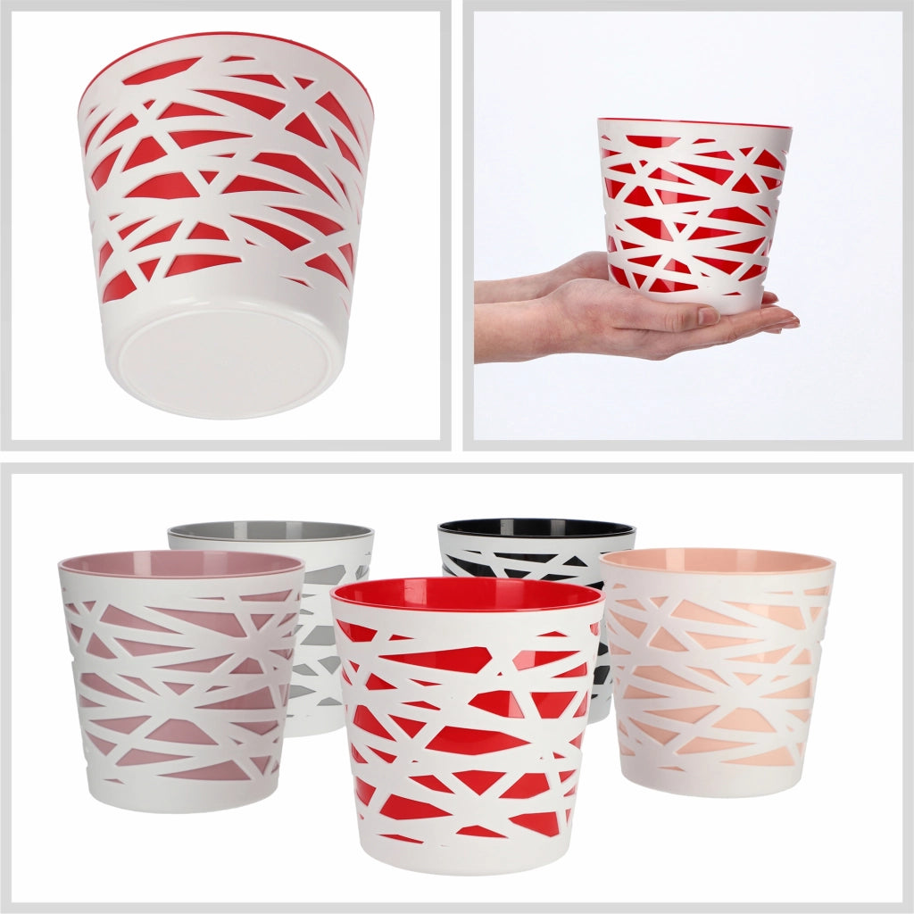 KADAX - Inserto in plastica per vaso di fiori e piante, 13 cm, rosso