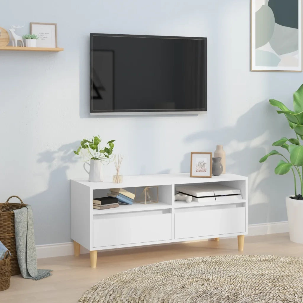 Mobile Porta TV-Mobile per TV-Credenza TV Bianco 100x34,5x44,5 cm in Legno Multistrato 535314