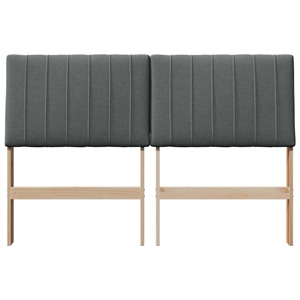 Testiera imbottita Grigio scuro 135 cm Pino massello 879400