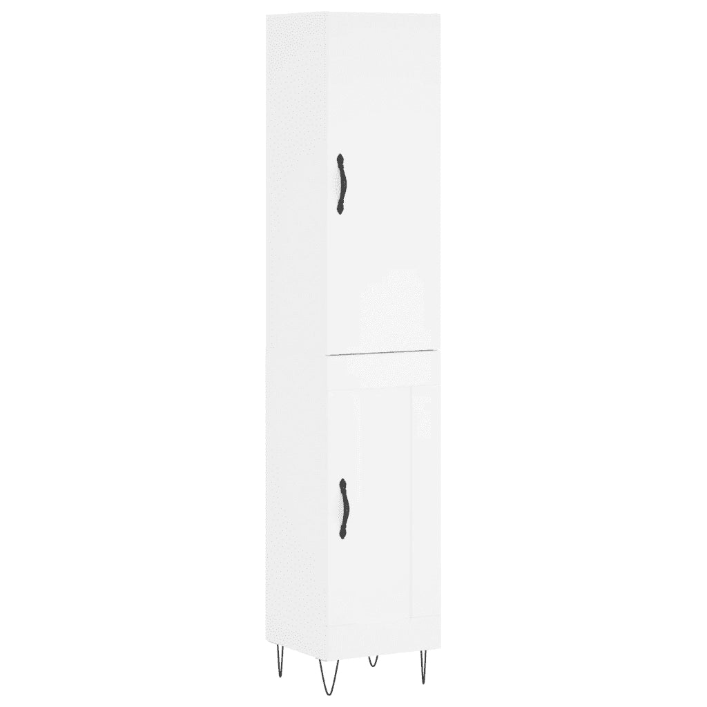 vidaXL Credenza Bianca 34,5x34x180 cm in Legno Multistrato