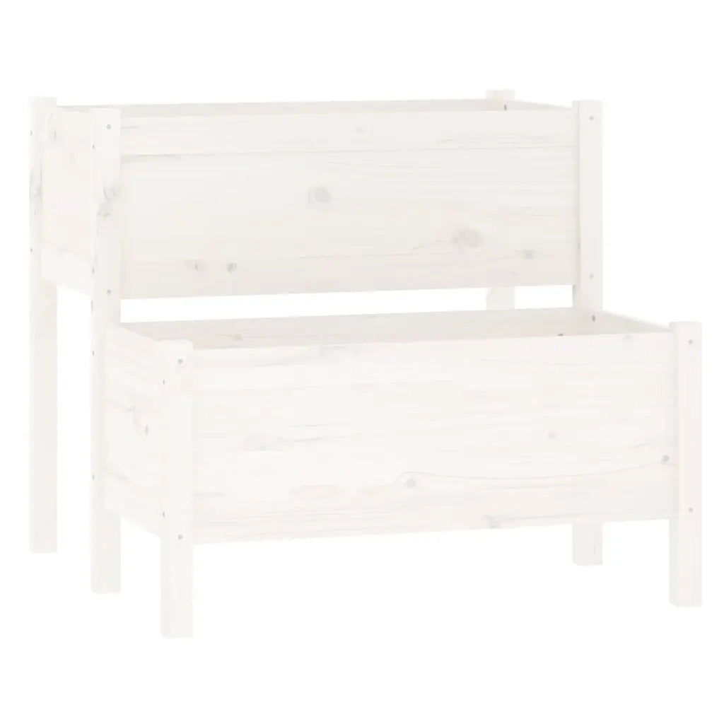 Fioriera Bianca 84,5x84x75 cm in Legno Massello di Pino 822258
