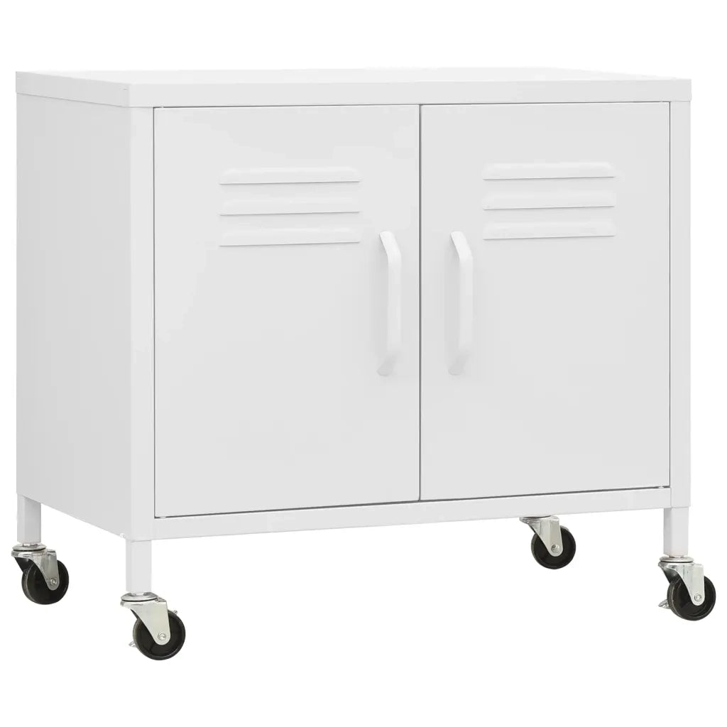 Mobile contenitore con ripiano regolabile 60 x 35 x 56 cm acciaio bianco 02_0046902
