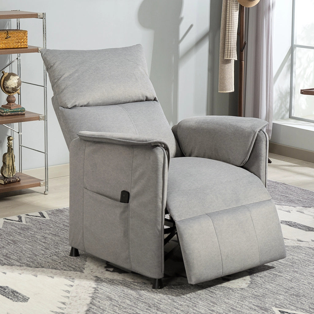 Poltrona relax elettrica reclinabile con funzione memory ¨C zephmum ¨C Tessuto grigio