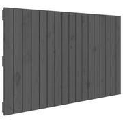 Testiera | Testata da Parete Grigia 108x3x60 cm in Legno Massello di Pino