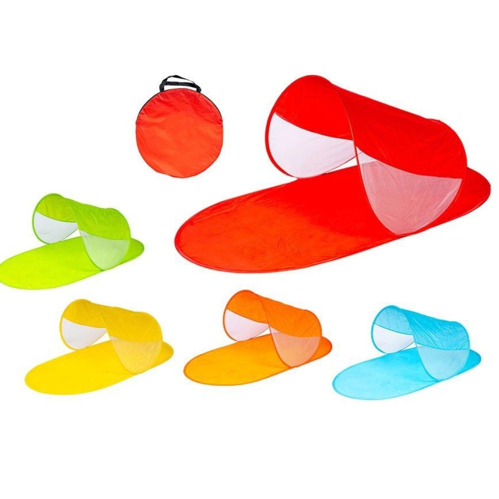 Trade Shop - Stuoia Da Spiaggia Con Parasole 140x70x55 Colori Assortiti Mare Sabbia Estate -