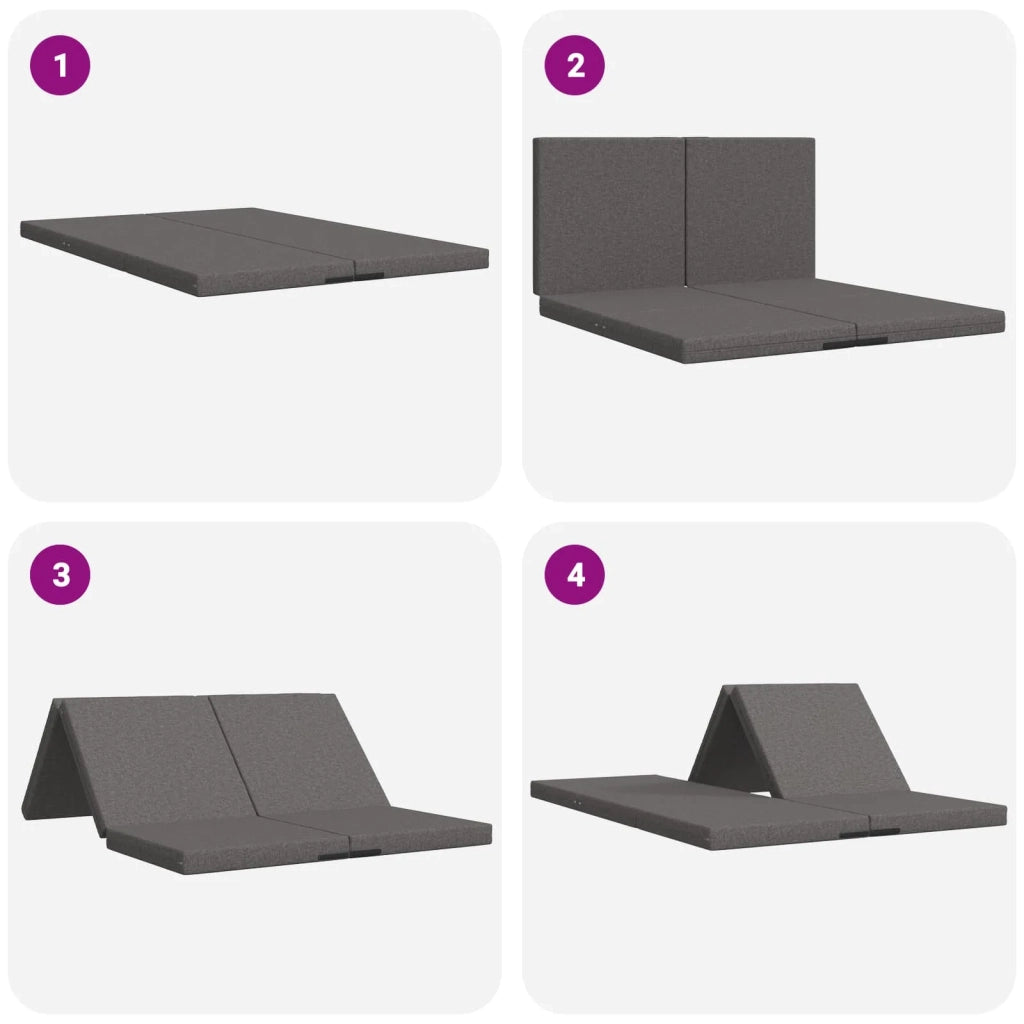 Divano Letto Pieghevole 140 x 67 x 45 cm Grigio Chiaro 900268