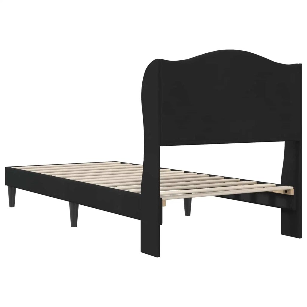 Struttura del letto con testiera Nero 90 x 200 cm Velluto 42027897