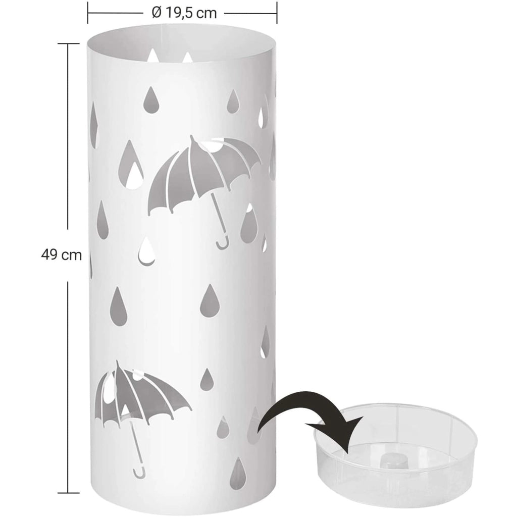 Portaombrelli Valora in metallo bianco dal design moderno per l'ingresso