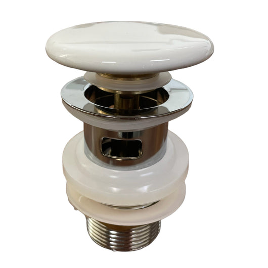 Piletta click clack da 1 1/4 con troppo pieno, e tappo in ceramica