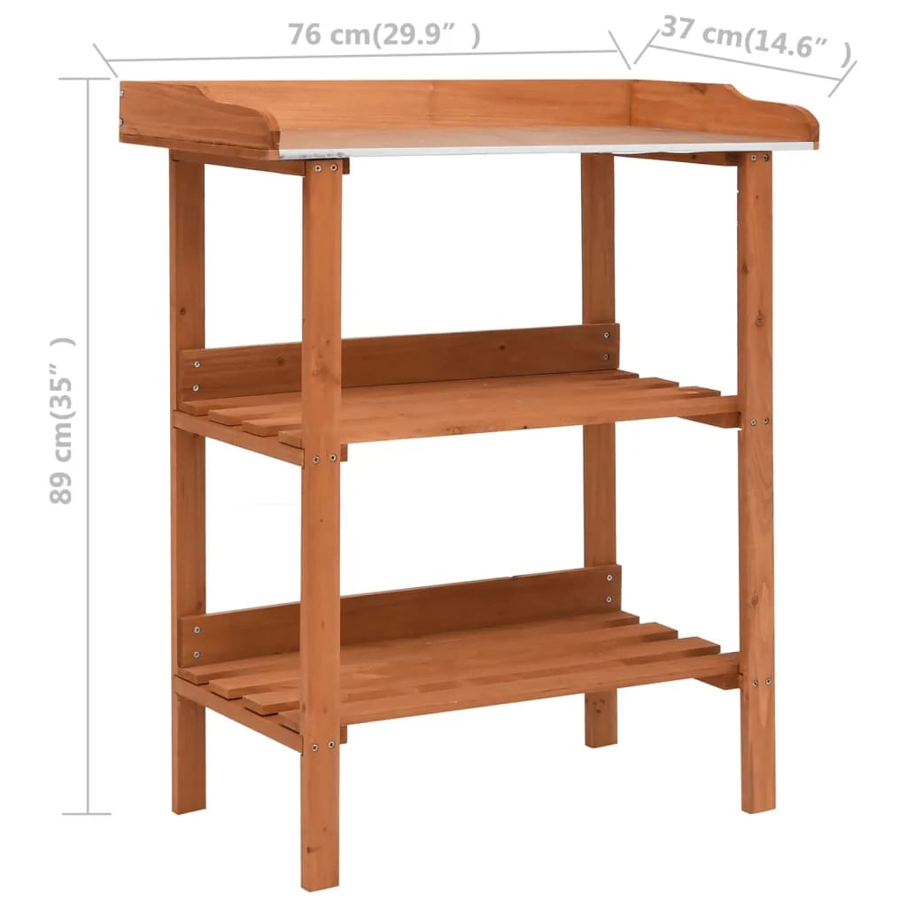 Portavasi mobiletto portafiori 76 x 37 x 89 cm legno di abete marrone 02_0045165
