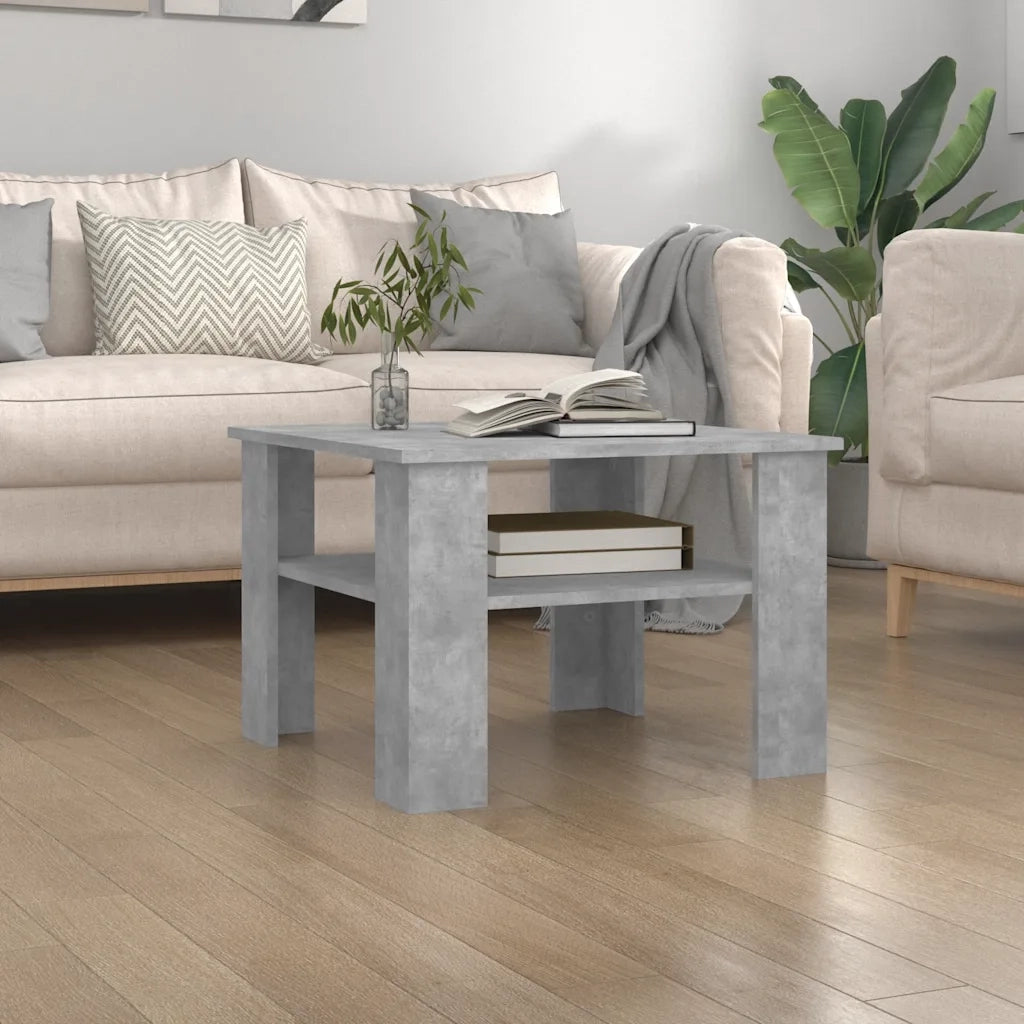 Tavolino da CaffÃ¨ Grigio Cemento 60x60x42 cm in Truciolato