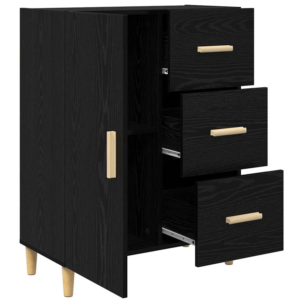 Credenza-Buffet-Armadio da cucina Rovere nero 34 x 69.5 x 90 cm Legno multistrato