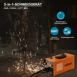 Saldatrice digitale IGBT 120A per saldatura MIG, MMA, FCAW, TIG