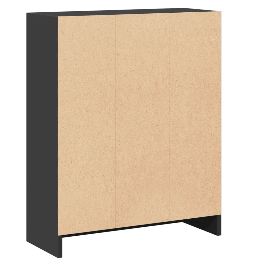 Libreria-Scaffale per Libri-Mobile di Stoccaggio Nera 60x24x76 cm in Legno Multistrato
