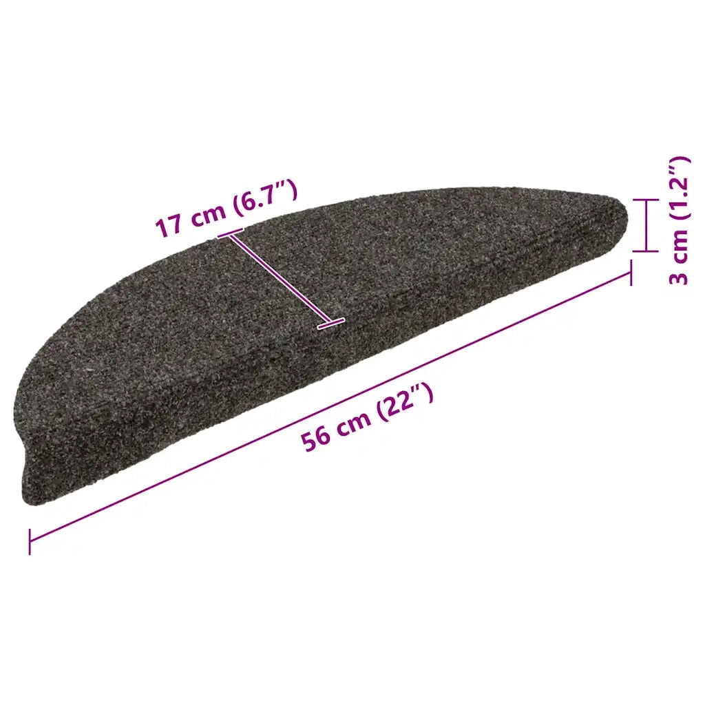 Tappetini per scale autoadesivi 5 pz | Gradini per Scale 56x17x3 cm antracite semicircolari