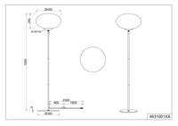 Piantana sfera, vetro e metallo, nero, H 150 cm, Fomento
