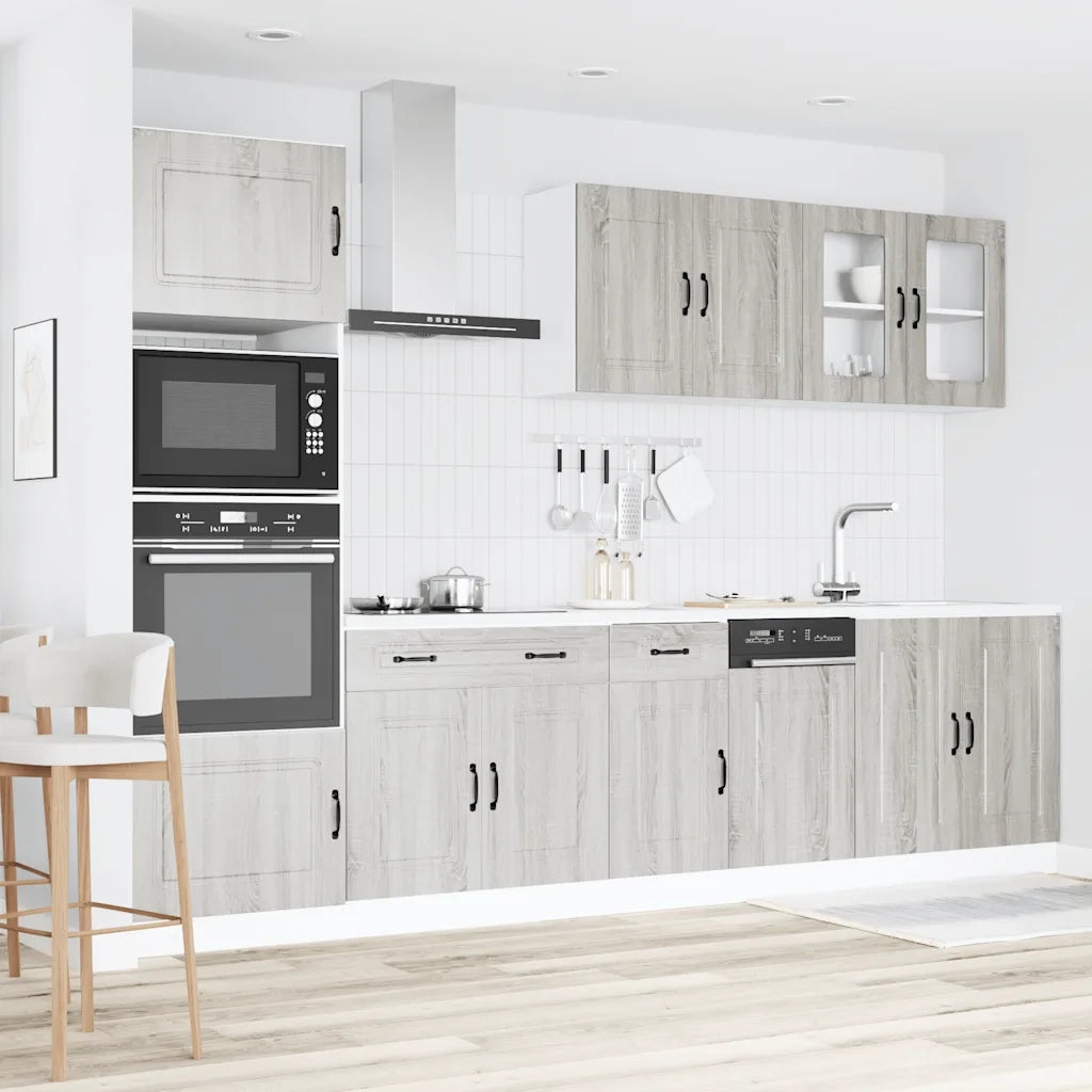 Set Mobili da Cucina 7 pz Kalmar Grigio Sonoma in Truciolato 3314737