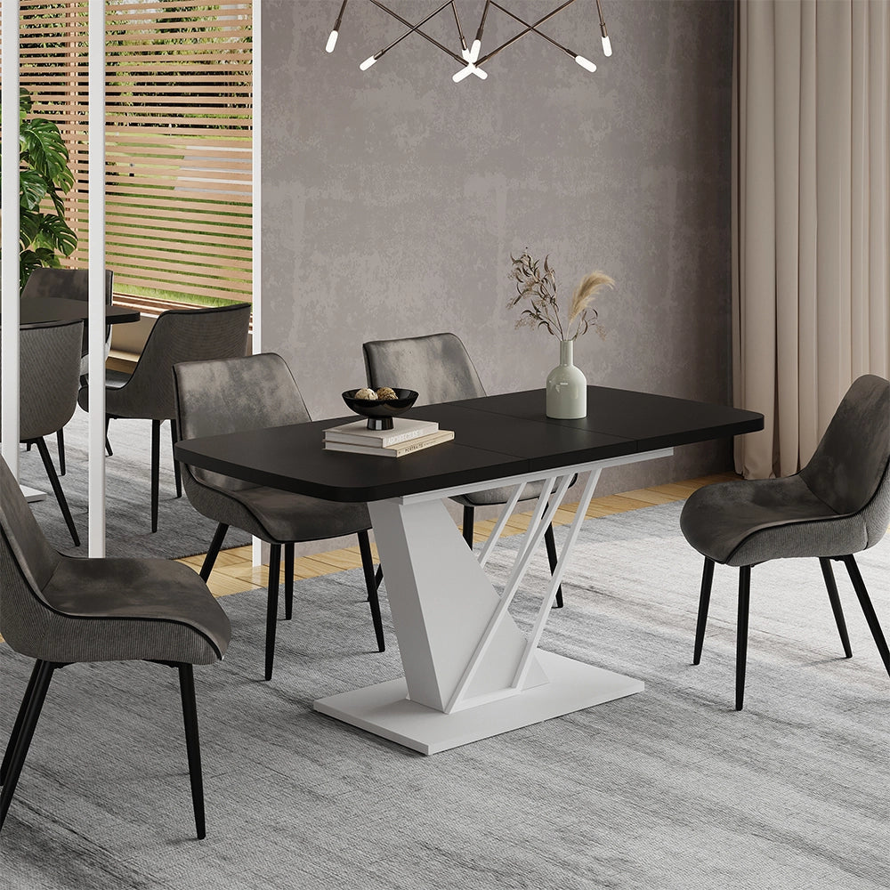 Vicco tavolo da pranzo allungabile Nero/bianco 120 x 80 cm estensibile