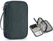 Tas per cavi, 21x13x5cm, organizzatore di cavi elettronico, organizzatore universale di cavi, tasca per cavi e accessori elettronici per USB, caricabatteria portatile - Blu scuro
