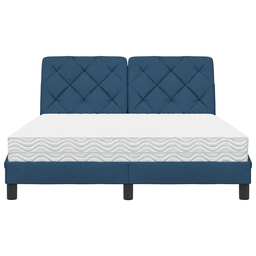 Letto con Materasso Blu 140x200 cm in Tessuto