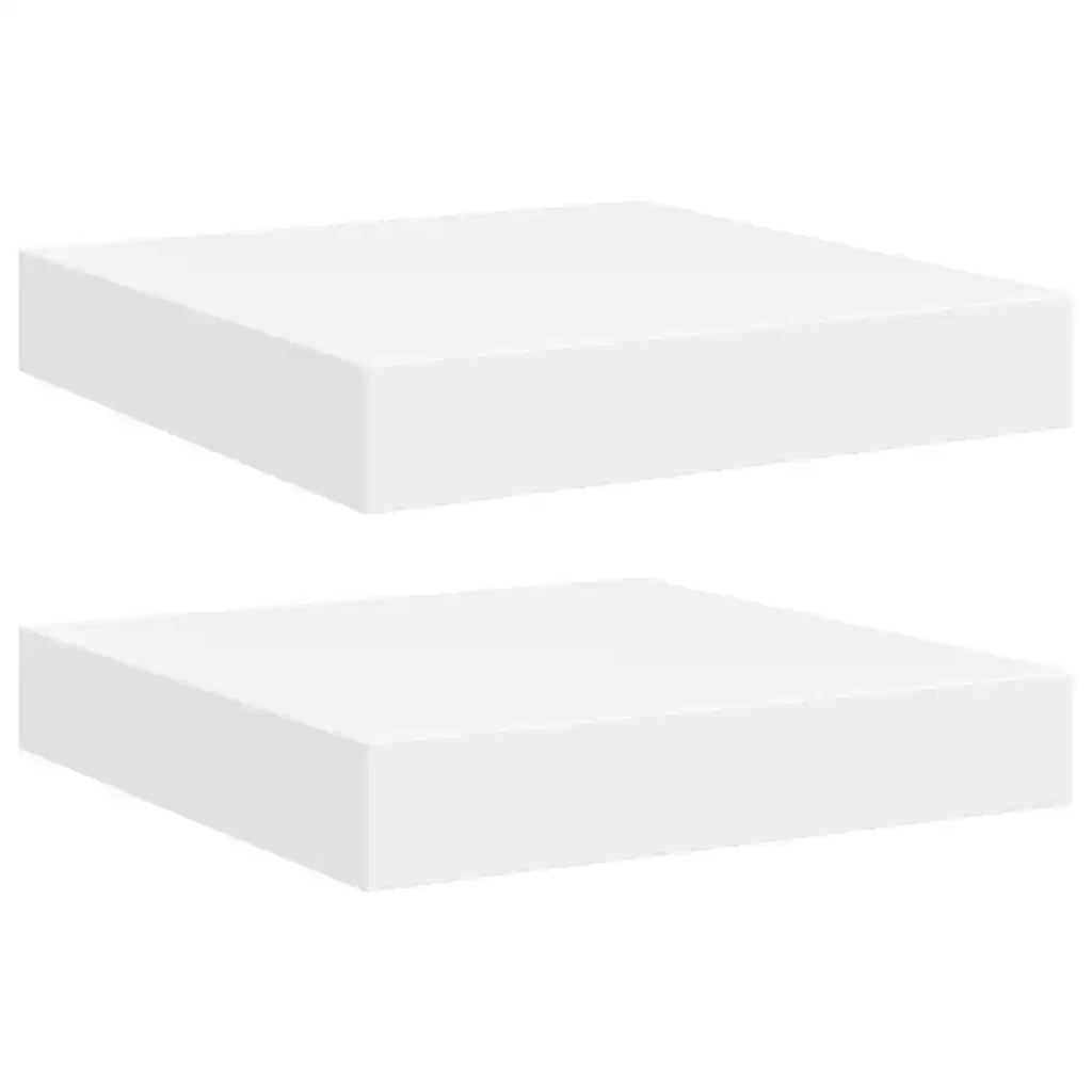 2 pz Scaffali a Parete | Ripiano a parete | Mensole a Parete Bianchi 23x23,5x3,8 cm in MDF