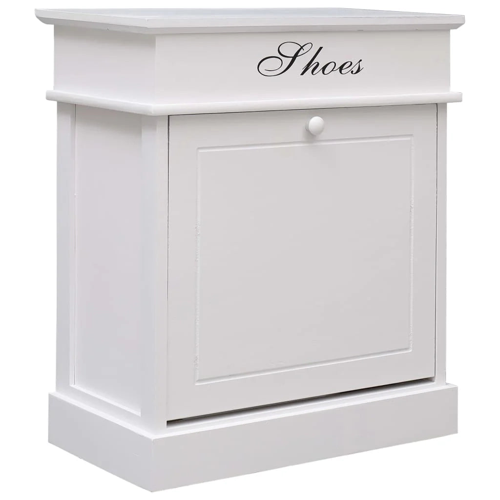 Scarpiera mobile contenitore per scarpe mobile per ingresso/corridoio/soggiorno 50 x 28 x 58 cm legno di Paulownia bianco 02_0021460