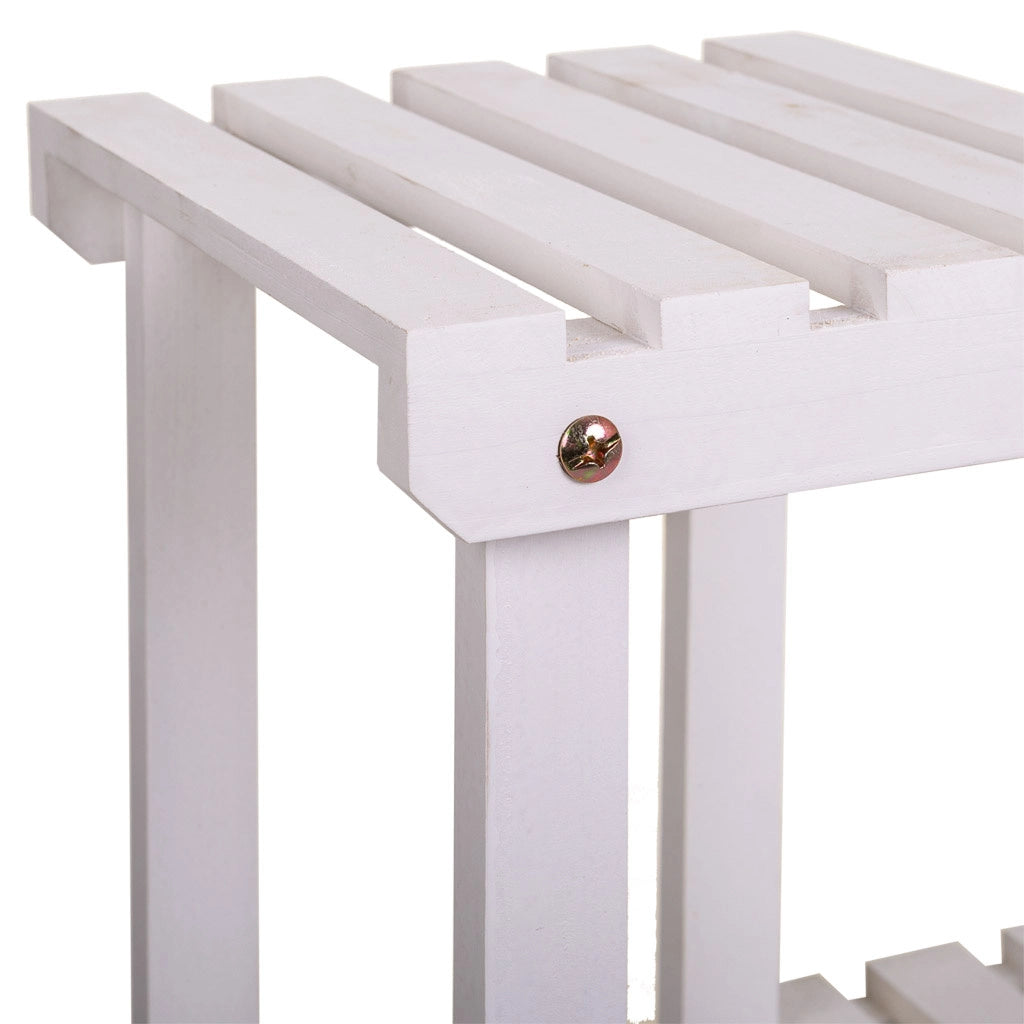 Scaffale espositiva in legno bianco 70x27x77h