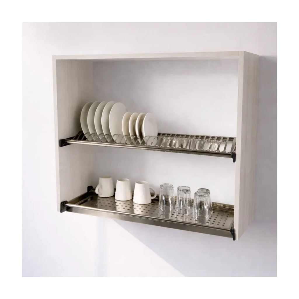 Calandrelli Pensile Scolapiatti H 72 L 90 P 33 cm Larice Bianco