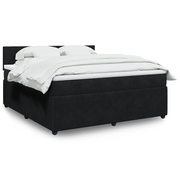 Giroletto a Molle con Materasso Nero 180x200 cm in Velluto 3290108