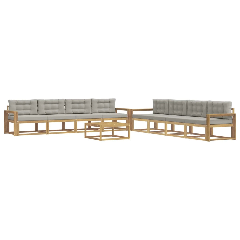 Set di divani da esterno 9 pcs Bianco e Grigio Chiaro 3386240