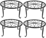 Supporto per Piante Set di 4 Stendardi in Acciaio Nero (4Pack)