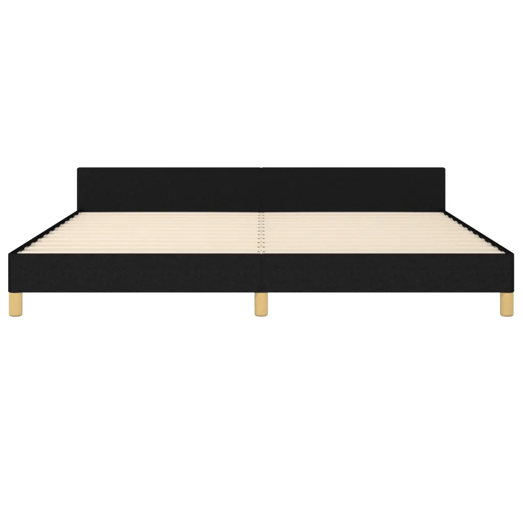 Giroletto senza Materasso Nero 200x200 cm in Tessuto