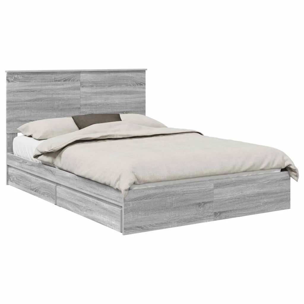 Letto con Contenitore con testiera Grigio Sonoma 140 x 200 cm 3411206