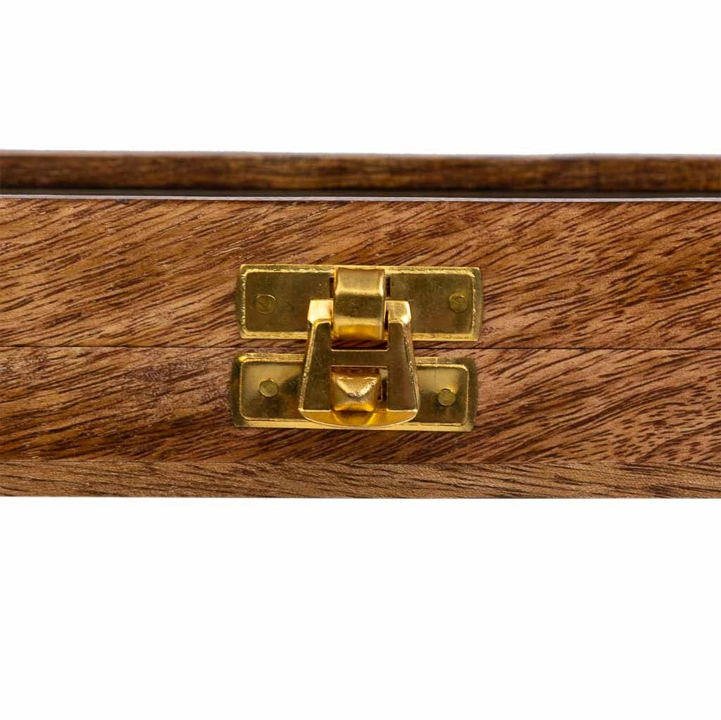 Gioco 3/1 (Domino+dadi+3 di fila) in scatola, legno marrone 28x13x5