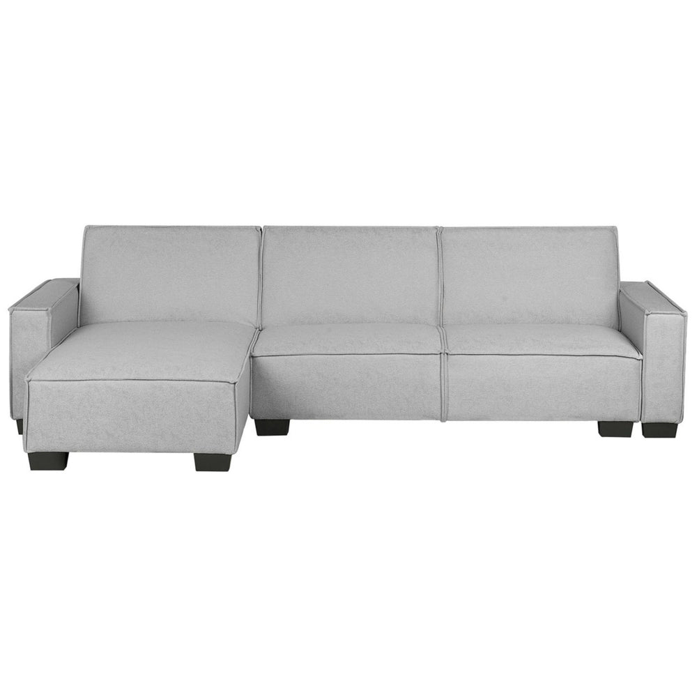 Divano letto ad angolo Letto a L a 3 posti con rivestimento in tessuto grigio