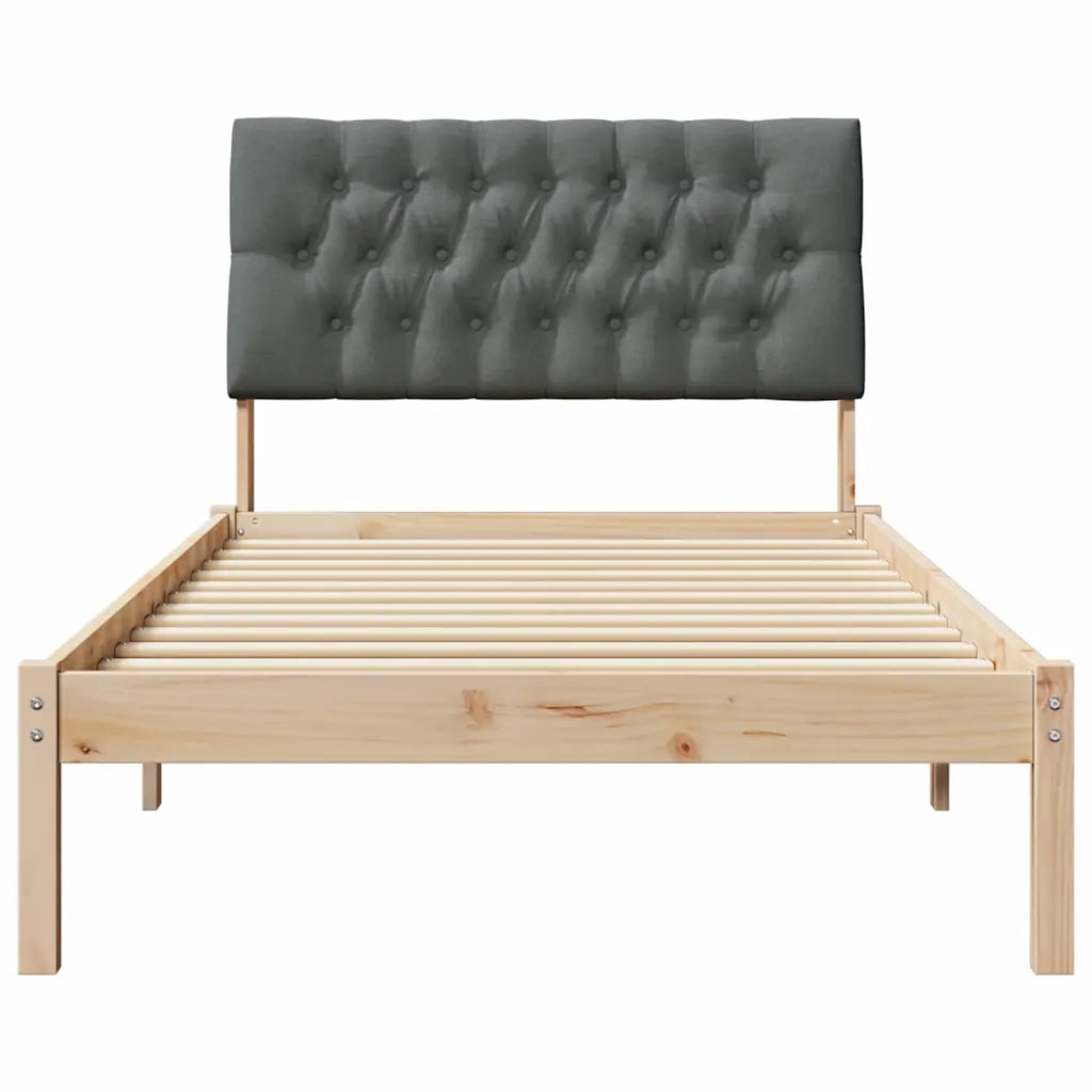 Letto con Testiera Rivestita con testiera Marrone 100 x 200 cm