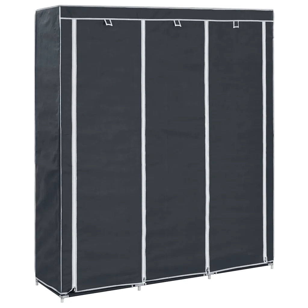 Armadio con Scomparti e Aste Nero 150x45x175 cm in Tessuto cod mxl 71356