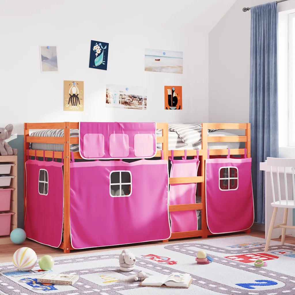 Letto a Castello senza Materasso Rosa 90x190 cm Legno di Pino 3283951