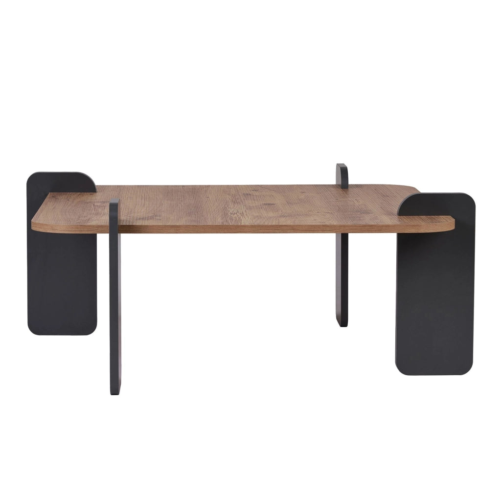 Tavolino in legno "Marais" - 90 x 90 x 35 cm - Marrone chiaro