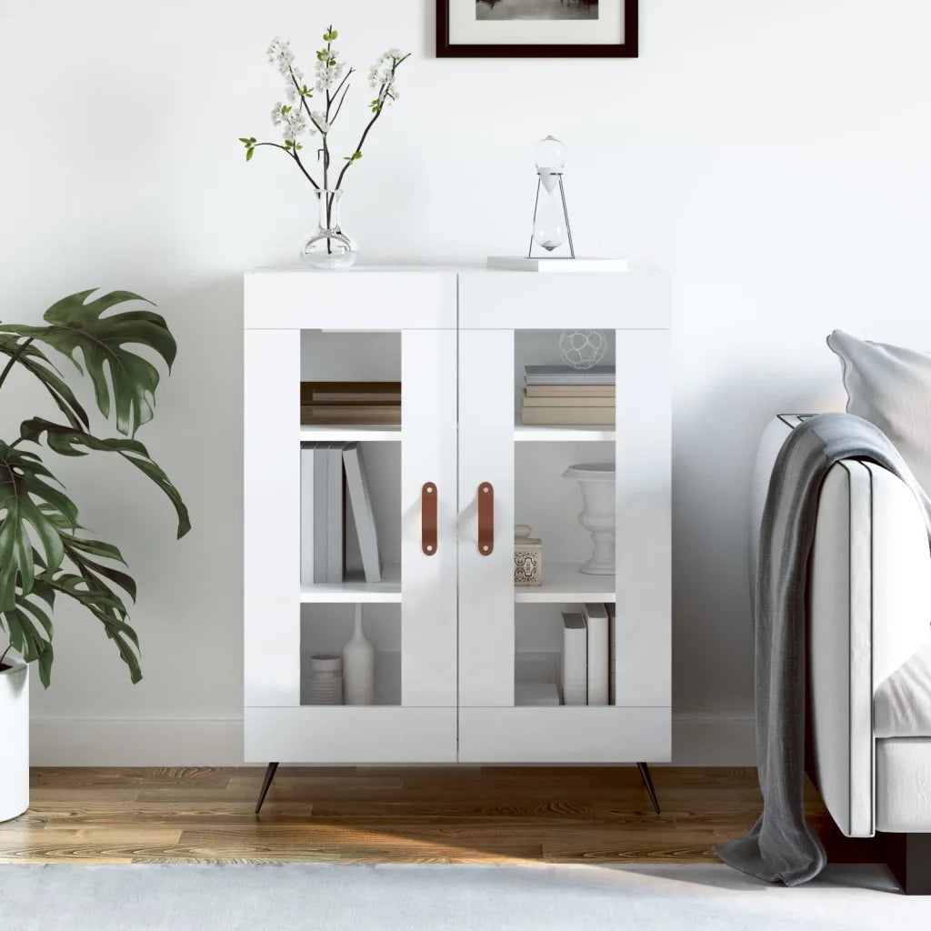 Credenza 69,5x34x90 cm in Legno Multistrato Bianco Lucido 827758