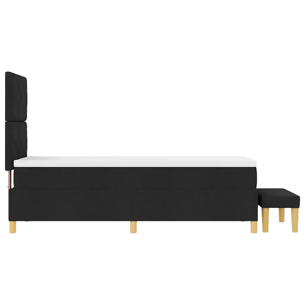 Letto a molle con cuscino con testiera Nero 200 x 80 cm Tessuto 3344333