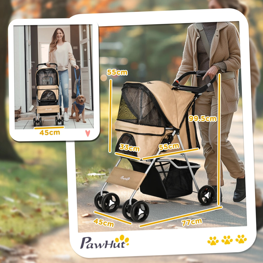 Cestino per Cani Pieghevole con Portabicchiere ¨C zephmum ¨C Caff¨¨ 77x45x99.5 cm