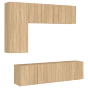 Mobili TV a Muro 5pz | Armadietto TV | Mobile Porta TV Rovere Sonoma in Legno Multistrato