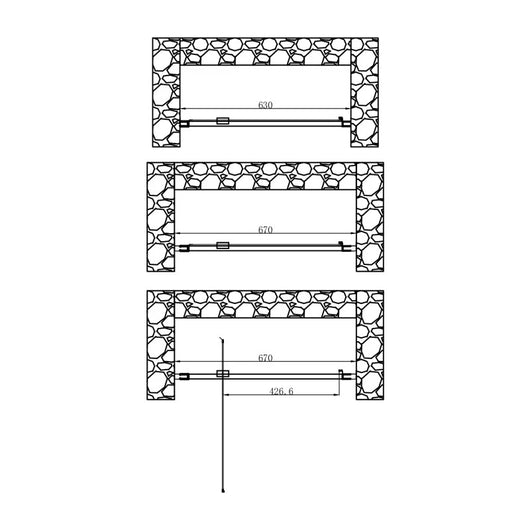 Porta Battente 63-67x185h 4mm Cromato - Volta