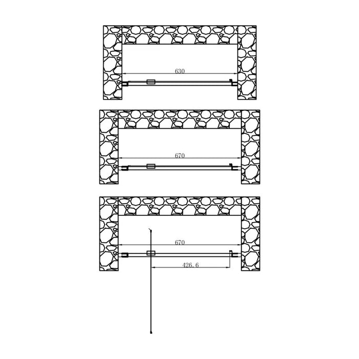 Porta Battente 63-67x185h 4mm Cromato - Volta